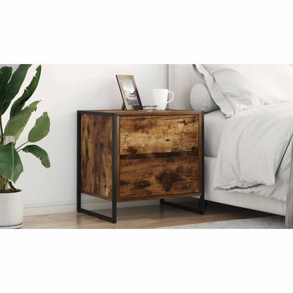 Bedside Table Smoke Oak 50 x 39.5 x 50 cm Engineered Wood