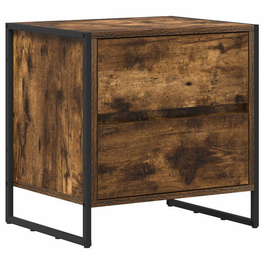 Bedside Table Smoke Oak 50 x 39.5 x 50 cm Engineered Wood