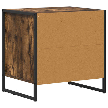 Bedside Table Smoke Oak 50 x 39.5 x 50 cm Engineered Wood