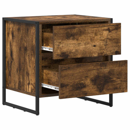 Bedside Table Smoke Oak 50 x 39.5 x 50 cm Engineered Wood