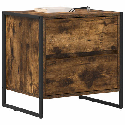 Bedside Table 2 pcs Smoke Oak 50 x 39.5 x 50 cm Engineered Wood