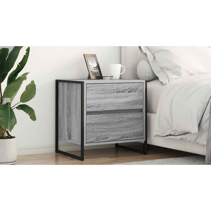 Bedside Table Grey Sonoma 50 x 39.5 x 50 cm Engineered Wood