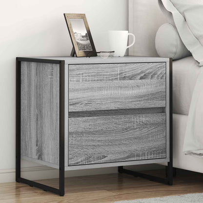 Bedside Table with Drawer 2 pcs Grey Sonoma 50 x 39.5 x 50 cm
