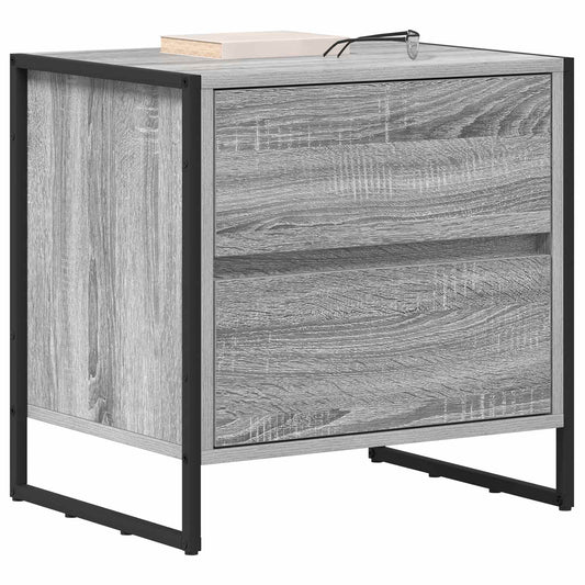 Bedside Table with Drawer 2 pcs Grey Sonoma 50 x 39.5 x 50 cm