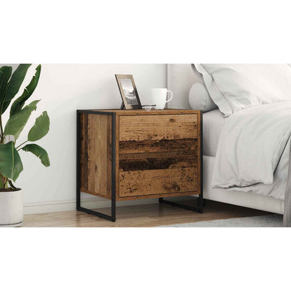Bedside Table Old Wood 50 x 39.5 x 50 cm Engineered Wood