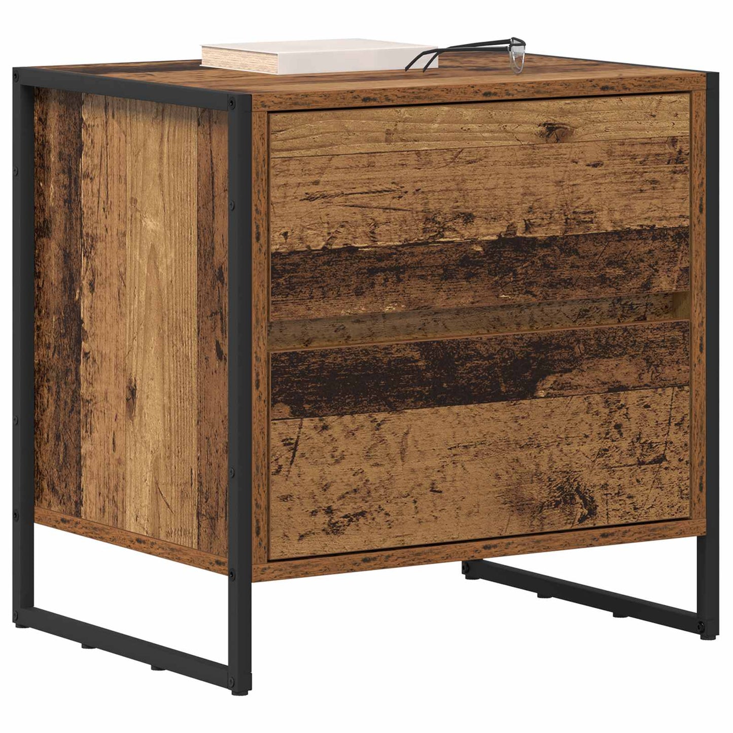 Bedside Table Old Wood 50 x 39.5 x 50 cm Engineered Wood