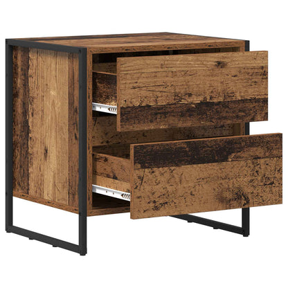 Bedside Table 2 pcs Old Wood 50 x 39.5 x 50 cm Engineered Wood