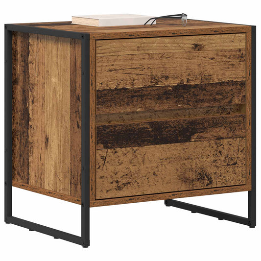 Bedside Table 2 pcs Old Wood 50 x 39.5 x 50 cm Engineered Wood