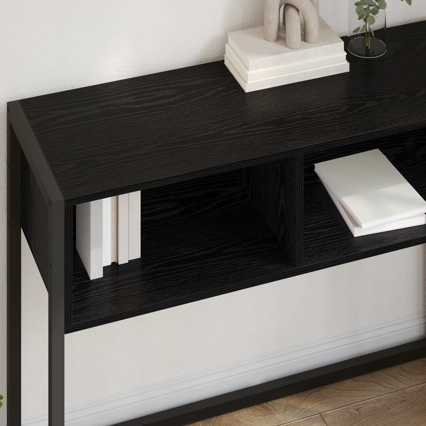 End Table Black Oak 100 x 36 x 75 cm Engineered Wood