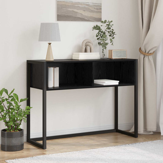 End Table Black Oak 100 x 36 x 75 cm Engineered Wood