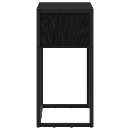 End Table Black Oak 100 x 36 x 75 cm Engineered Wood