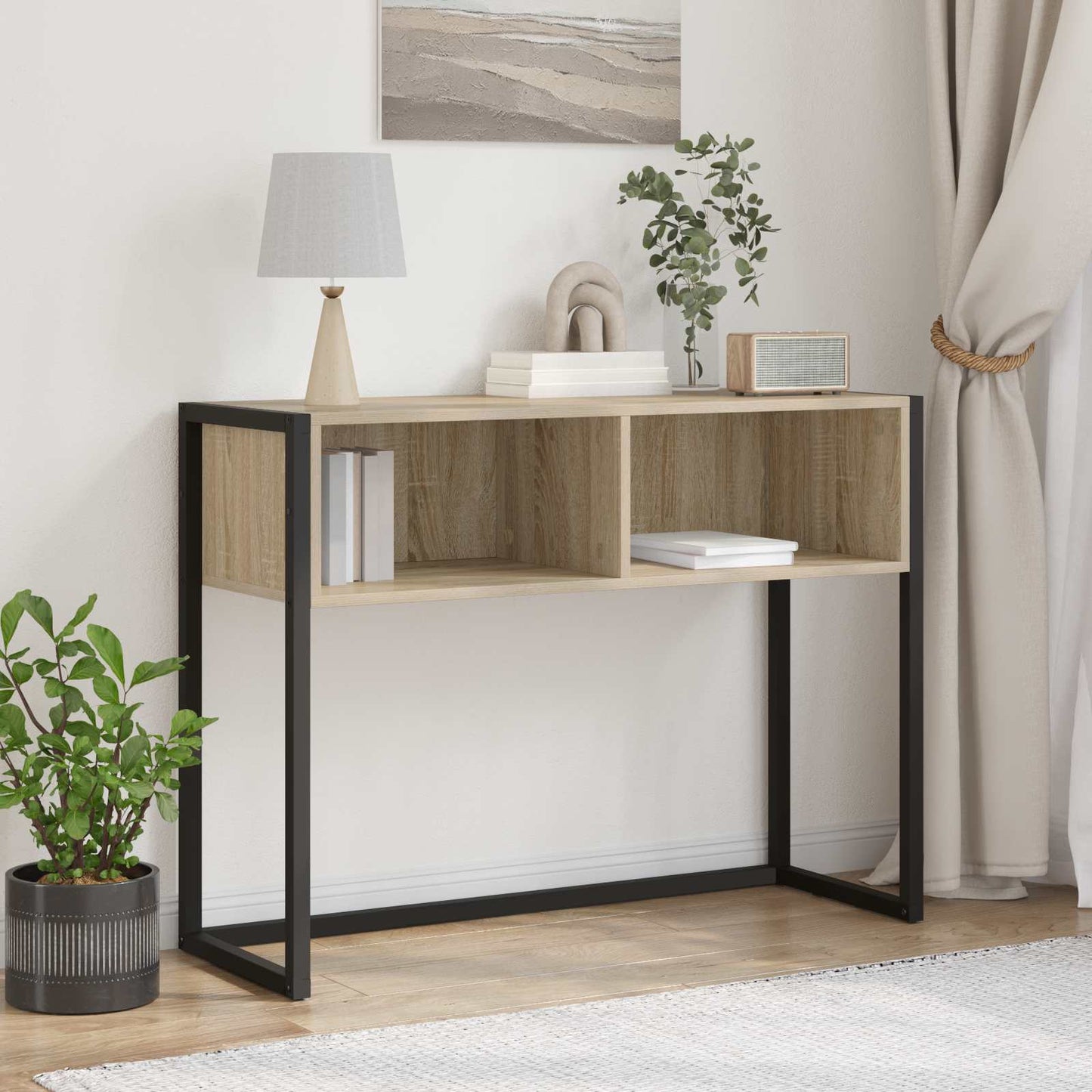 End Table with Storage Sonoma 100 x 36 x 75 cm Engineered Wood