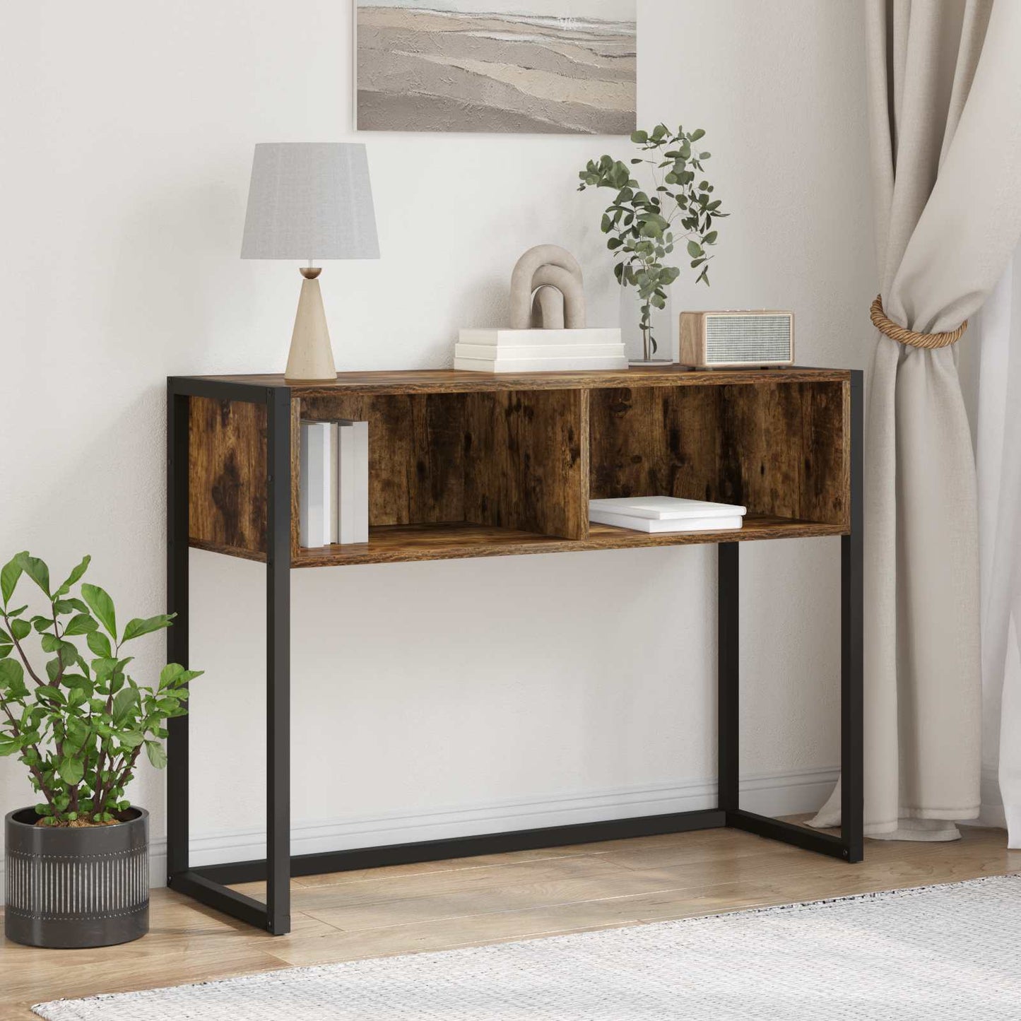 End Table Smoke Oak 100 x 36 x 75 cm Engineered Wood