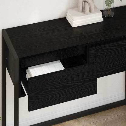End Table Black Oak 100 x 36 x 75 cm Engineered Wood