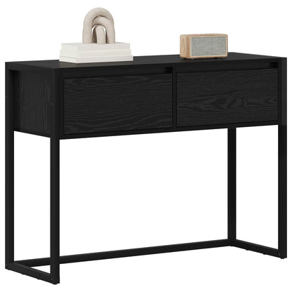 End Table Black Oak 100 x 36 x 75 cm Engineered Wood
