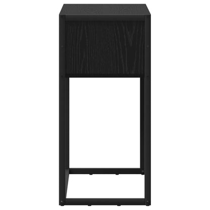 End Table Black Oak 100 x 36 x 75 cm Engineered Wood