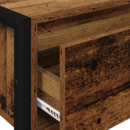 End Table with Drawer Old Wood 100 x 36 x 75 cm Engineered Wood