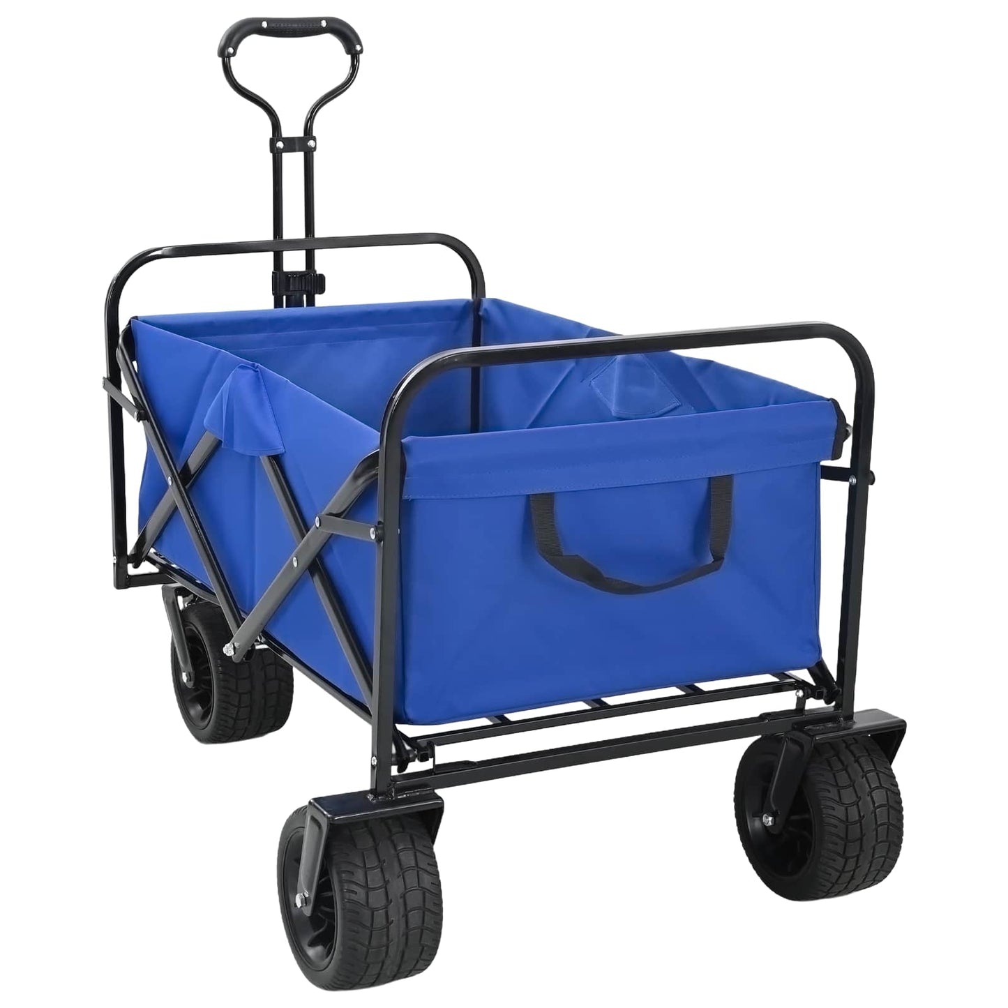 Folding Wagon Blue 89 x 63 x 96 cm Steel and Polyester Oxford