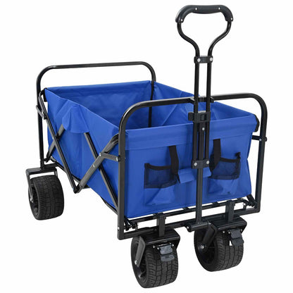 Folding Wagon Blue 89 x 63 x 96 cm Steel and Polyester Oxford