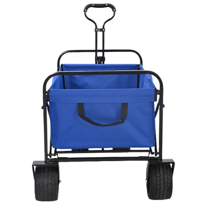 Folding Wagon Blue 89 x 63 x 96 cm Steel and Polyester Oxford