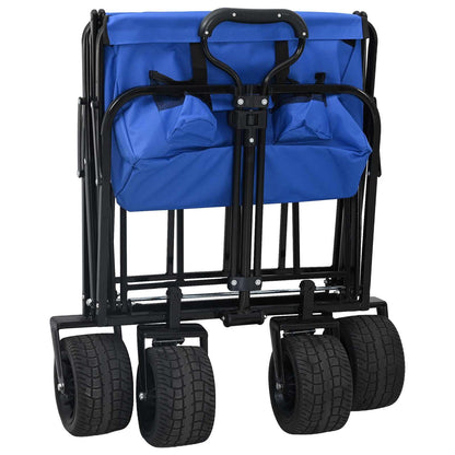 Folding Wagon Blue 89 x 63 x 96 cm Steel and Polyester Oxford