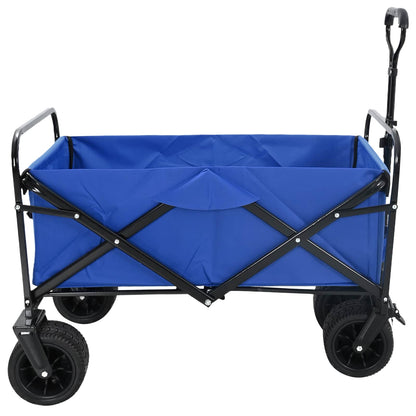 Folding Wagon Blue 89 x 63 x 96 cm Steel and Polyester Oxford