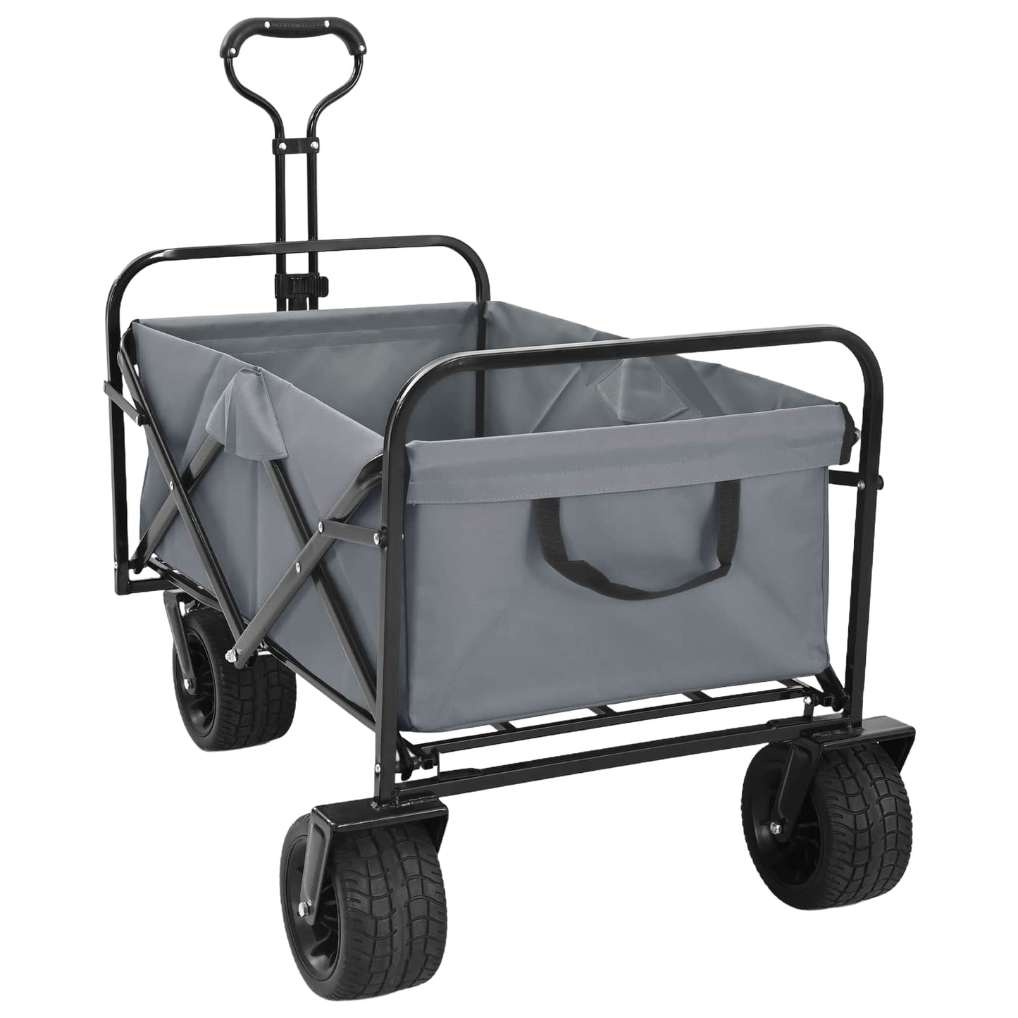 Folding Wagon Grey 89 x 63 x 96 cm Steel and Polyester Oxford