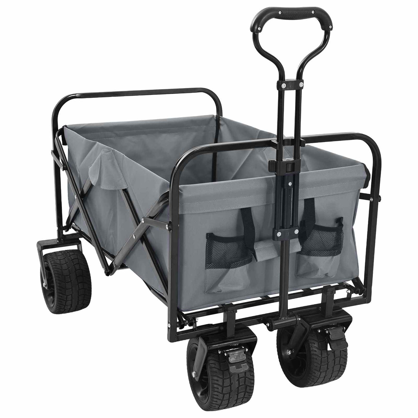 Folding Wagon Grey 89 x 63 x 96 cm Steel and Polyester Oxford
