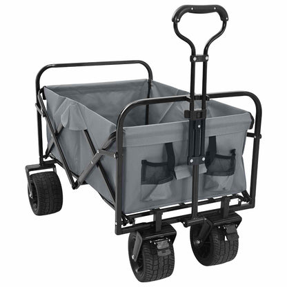 Folding Wagon Grey 89 x 63 x 96 cm Steel and Polyester Oxford