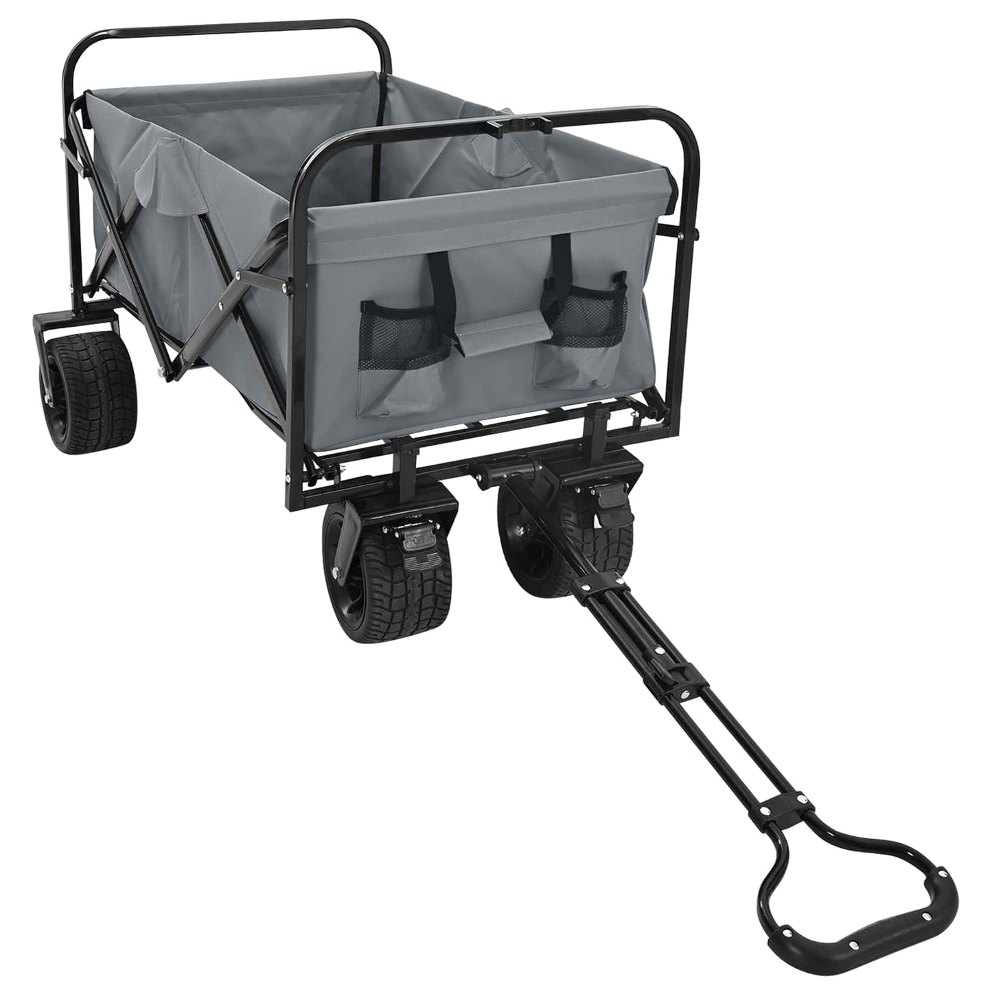 Folding Wagon Grey 89 x 63 x 96 cm Steel and Polyester Oxford