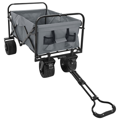 Folding Wagon Grey 89 x 63 x 96 cm Steel and Polyester Oxford
