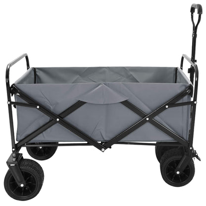 Folding Wagon Grey 89 x 63 x 96 cm Steel and Polyester Oxford