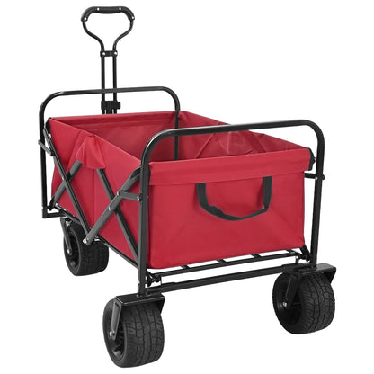 Folding Wagon Red 89 x 63 x 96 cm Steel and Polyester Oxford