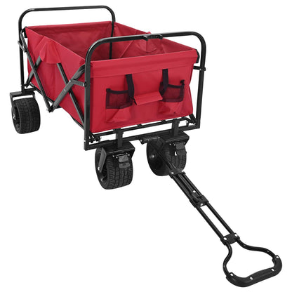 Folding Wagon Red 89 x 63 x 96 cm Steel and Polyester Oxford