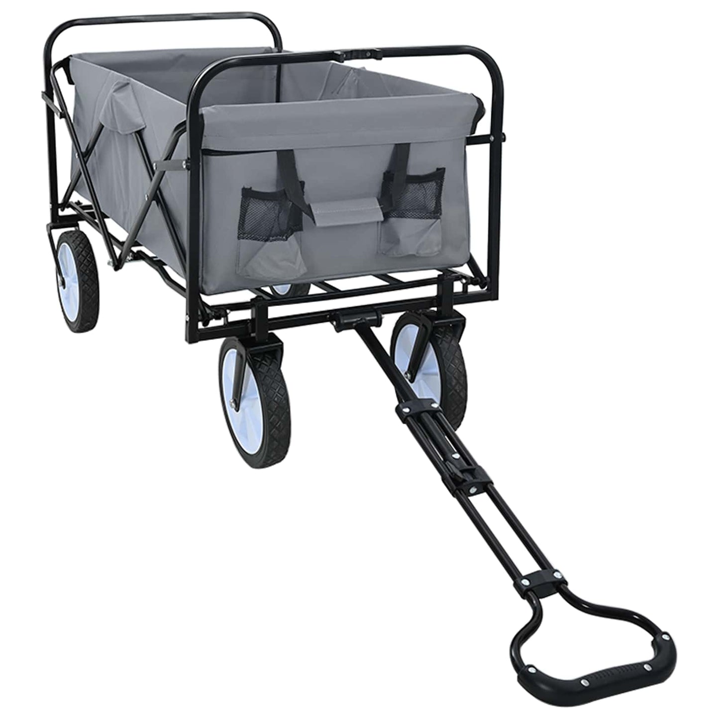 Folding Hand Trolley Manual Grey 94 x 53 x 99 cm Oxford Cloth