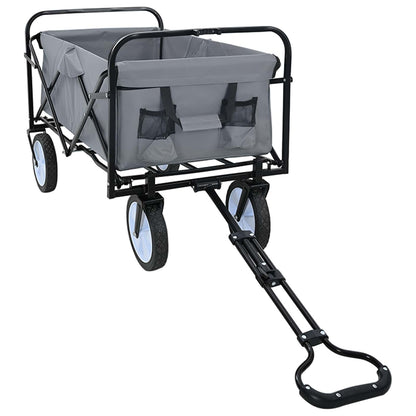 Folding Hand Trolley Manual Grey 94 x 53 x 99 cm Oxford Cloth