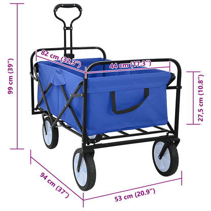 Folding Hand Trolley Manual Blue 94 x 53 x 99 cm Oxford Cloth