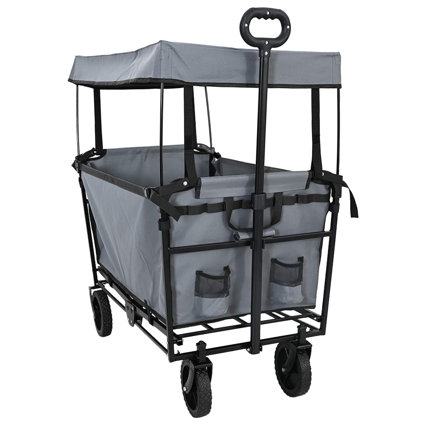 Folding Hand Trolley Grey 105 x 56.5 x 116 cm Oxford Cloth