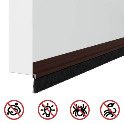 Self-adhesive Door Brush Seals 2 pcs Brown 100 cm