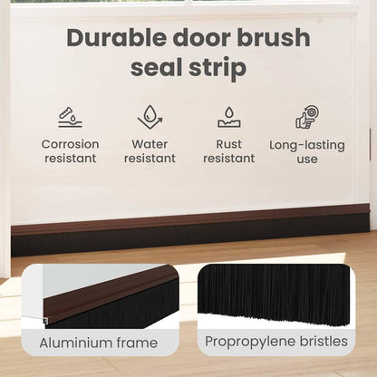 Self-adhesive Door Brush Seals 2 pcs Brown 100 cm