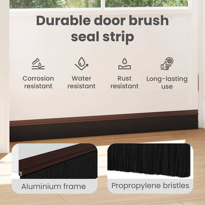 Self-adhesive Door Brush Seals 2 pcs Brown 100 cm