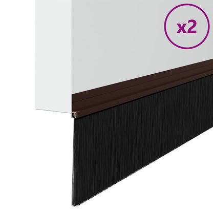 Self-adhesive Door Brush Seals 2 pcs Brown 100 cm