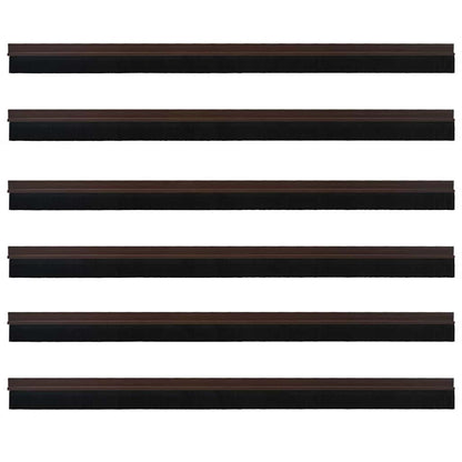 Self-adhesive Door Brush Seals 6 pcs Brown 100 cm