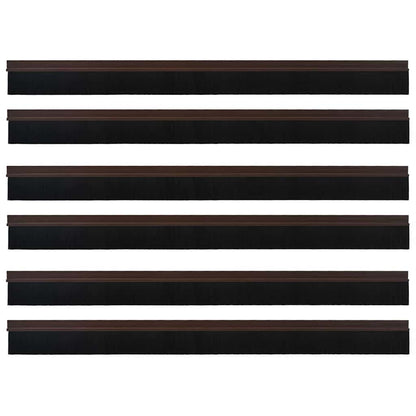 Self-adhesive Door Brush Seals 6 pcs Brown 100 cm