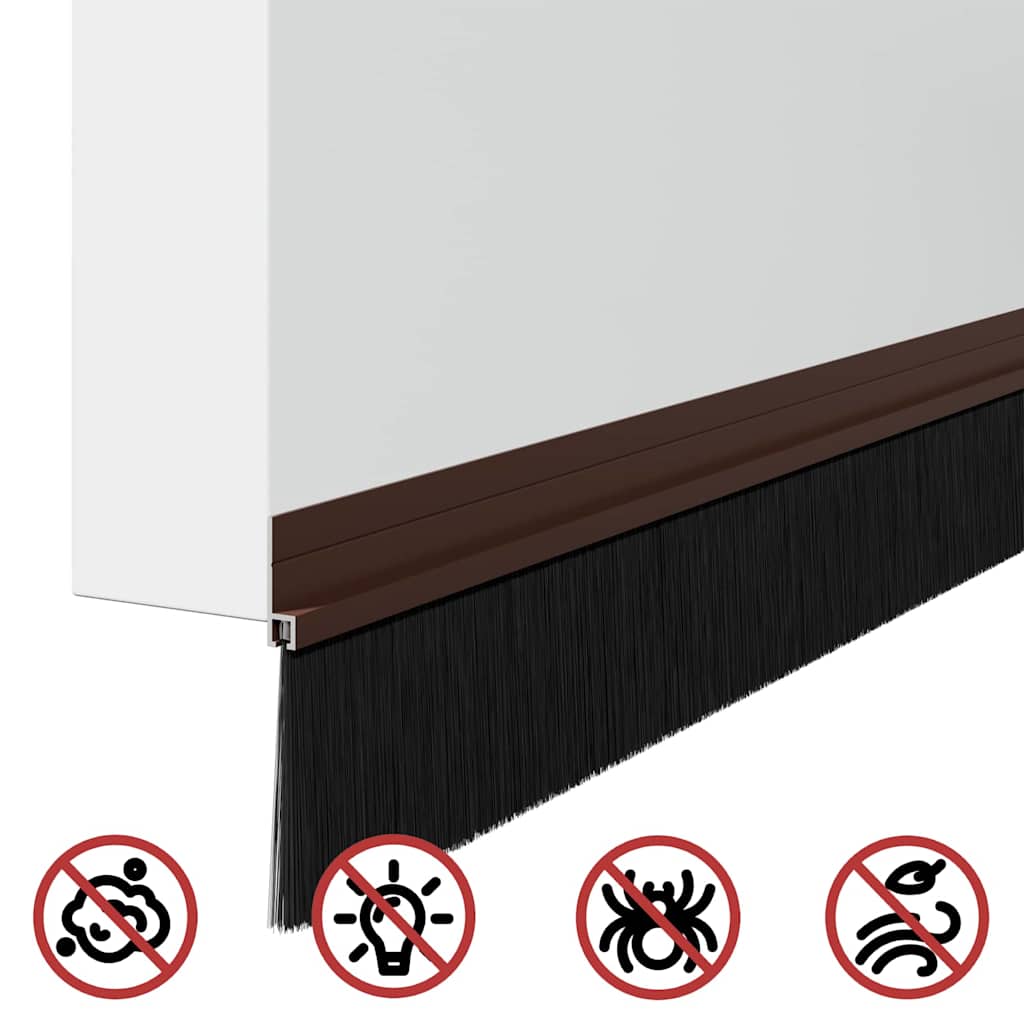 Self-adhesive Door Brush Seals 6 pcs Brown 100 cm