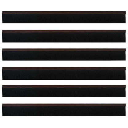 Self-adhesive Door Brush Seals 6 pcs Brown 100 cm