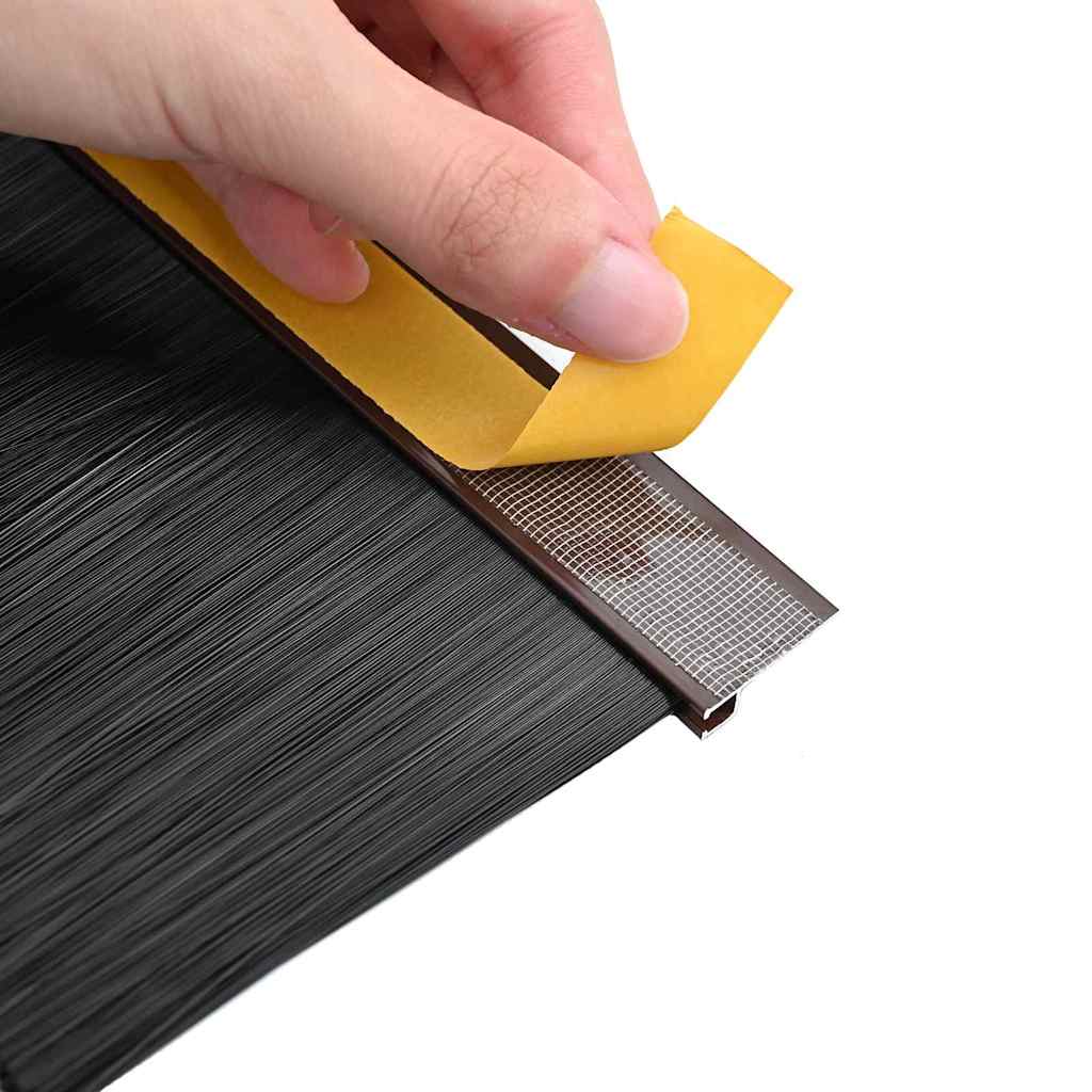 Self-adhesive Door Brush Seals 6 pcs Brown 100 cm