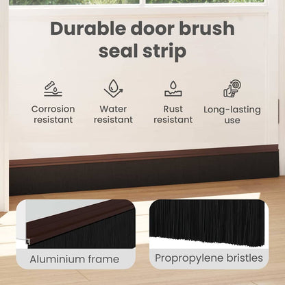Self-adhesive Door Brush Seals 6 pcs Brown 100 cm