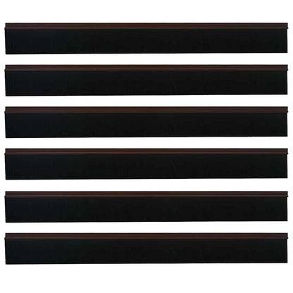 Self-adhesive Door Brush Seals 6 pcs Brown 100 cm