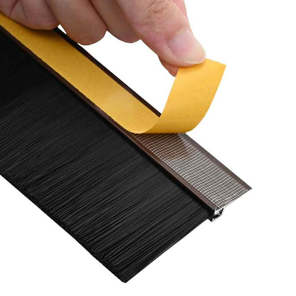 Self-adhesive Door Brush Seals 12 pcs Brown 100 cm